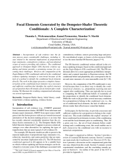 Focal Elements Generated by the Dempster