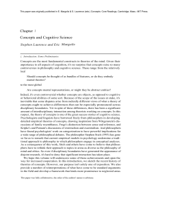 Chapter 1 Concepts and Cognitive Science