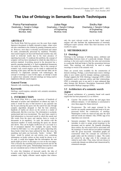 The Use of Ontology in Semantic Search Techniques