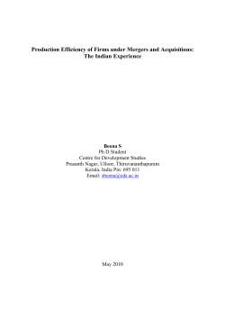 Production Efficiency of Firms under Mergers and