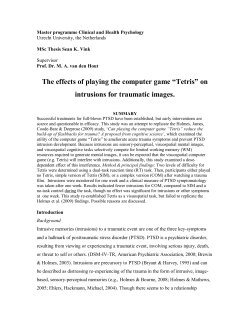 The effects of playing the computer game &ldquo;Tetris&rdquo; on intrusions for