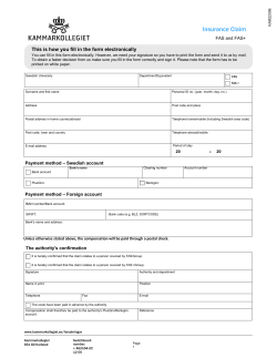Insurance Claim - Kammarkollegiet