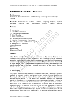 Continuous-Time Identification