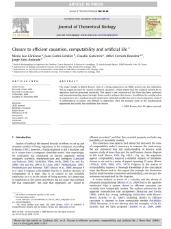 Closure to efficient causation, computability and artificial life