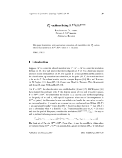 Z2k--actions fixing RP2RPeven - Mathematical Sciences Publishers