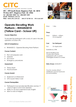 Operate Elevating Work Platform &ndash; RIIHAN301D (Yellow Card