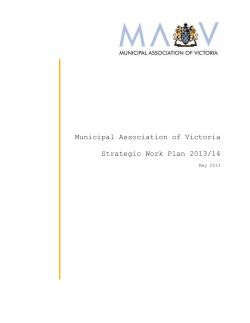 Strategic plan 2012-13 - Municipal Association of Victoria