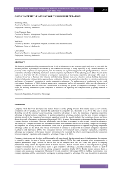 gain competitive advantage through reputation