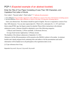 PCP-1 (Expected example of an abstract booklet) - TIA-nano