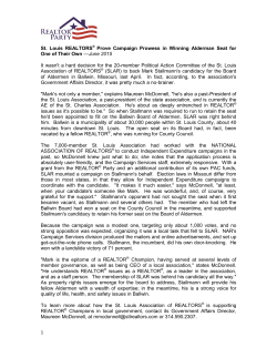 1 St. Louis REALTORS® Prove Campaign Prowess in Winning