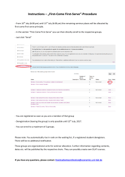 Instructions &ndash; &bdquo;First-Come First-Serve&ldquo;-Procedure - bwl.uni