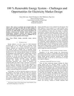 100 % Renewable Energy System – Challenges and Opportunities