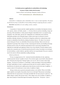 Cavitation process application in seabuckthorn oil technology