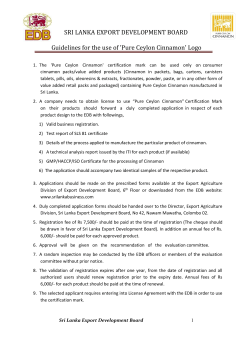Guidelines for the use of `Pure Ceylon Cinnamon` Logo