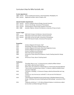 Curriculum Vitae for Billie Faircloth, AIA