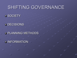 SHIFTING GOVERNANCE