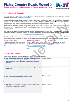 Bridge and route load assessments example application form