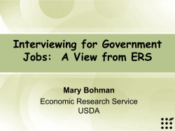 Interviewing for Government Jobs: A view from ERS