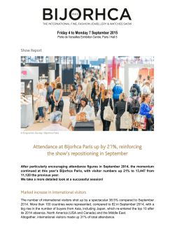 Attendance at Bijorhca Paris up by 21%, reinforcing the show`s