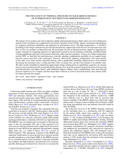 the influence of thermal pressure on equilibrium models of