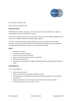 Behaviour Policy JUN16