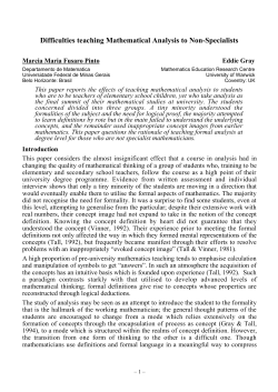Difficulties teaching Mathematical Analysis to Non