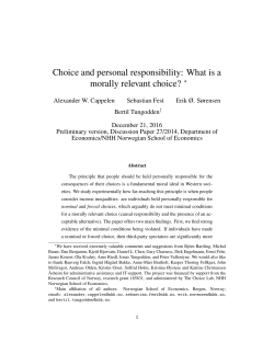 Choice and personal responsibility