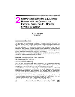 computable general equilibrium models for the central and eastern