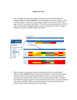 bNAber Use Cases 1. Task 1: Compare summary (per clade) of