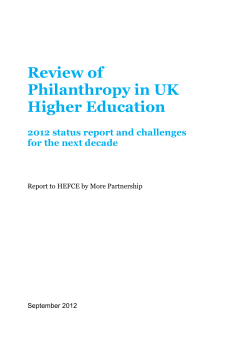 Review of Philanthropy in UK Higher Education: 2012 status