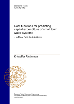 Cost functions for predicting capital expenditure of small town water