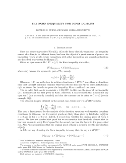 THE KORN INEQUALITY FOR JONES DOMAINS 1. Introduction