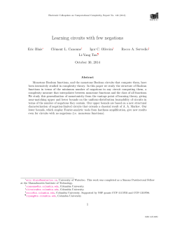 Learning circuits with few negations