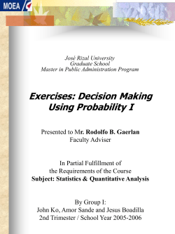 Exercises: Decision Making Using Probability I