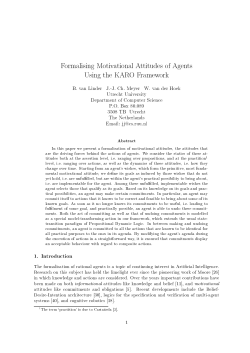 Formalising Motivational Attitudes of Agents Using the KARO