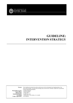 Guideline: Intervention Strategy