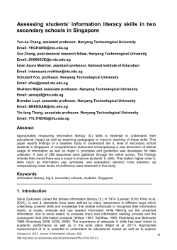 Assessing students` information literacy skills in two secondary