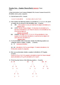 Number-Theory-Unit-Practice Test