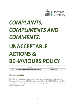 complaints, compliments and comments: unacceptable actions