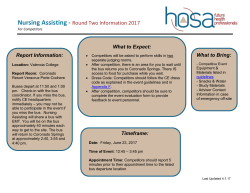 Nursing Assisting - Round Two Information 2017