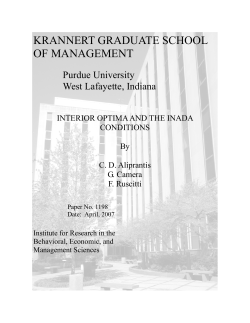 KRANNERT GRADUATE SCHOOL OF MANAGEMENT