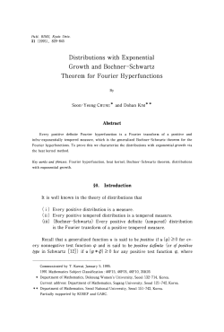 Distributions with Exponential Growth and Boehner