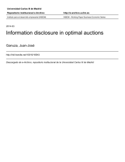 Information disclosure in optimal auctions - e-Archivo Principal