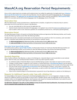 Reservation Period Guidance