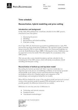 Time schedule Reconciliation, hybrid modelling and price setting