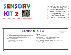 Sensory Kit 2 - El Dorado County Library
