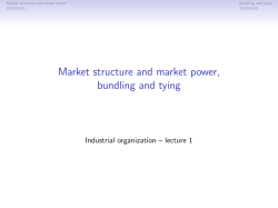 Market structure and market power, bundling and tying