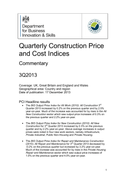 Building Price and Cost Indices, 2013Q3