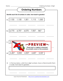 Ordering: Least to Greatest