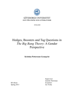 Hedges, Boosters and Tag Questions in The Big Bang Theory: A